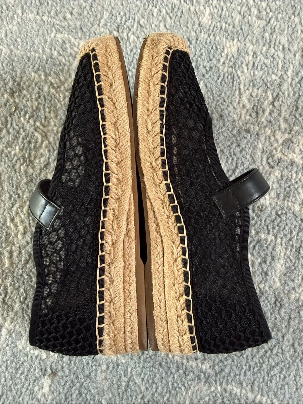 Sam Edelman Black Mesh Mary Jane Espadrilles